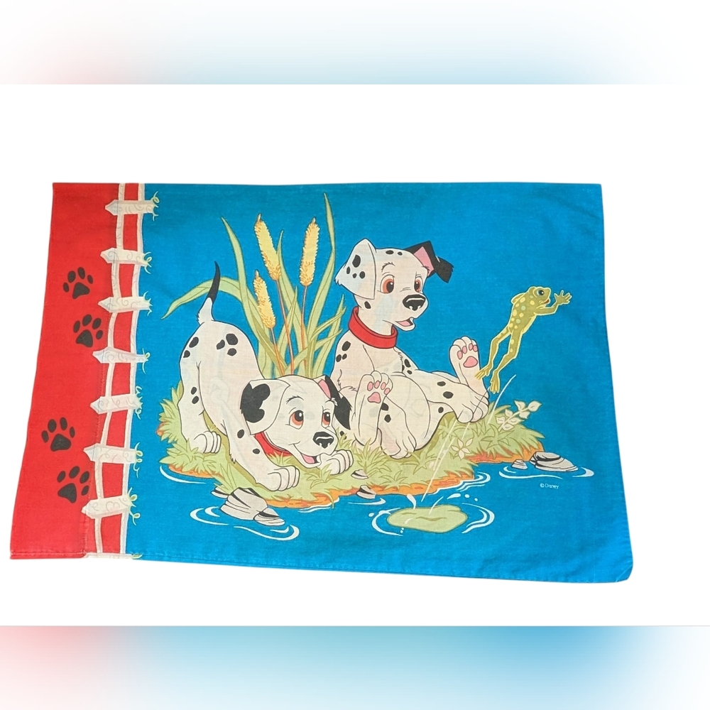 90s vintage Disney 101 Dalmatians Animated Pillowcase